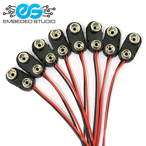 9V PP3 Battery Snap Connector with Red and Black Wire Leads for Arduino and DIY Projects