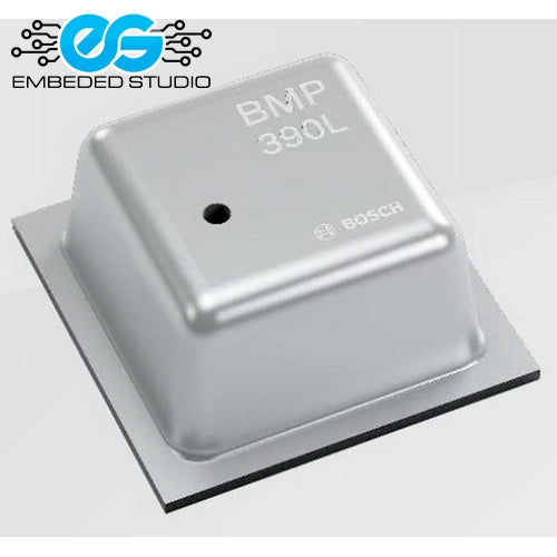 Bosch BMP390L sensor on a white background with Embedded Studio logo.
