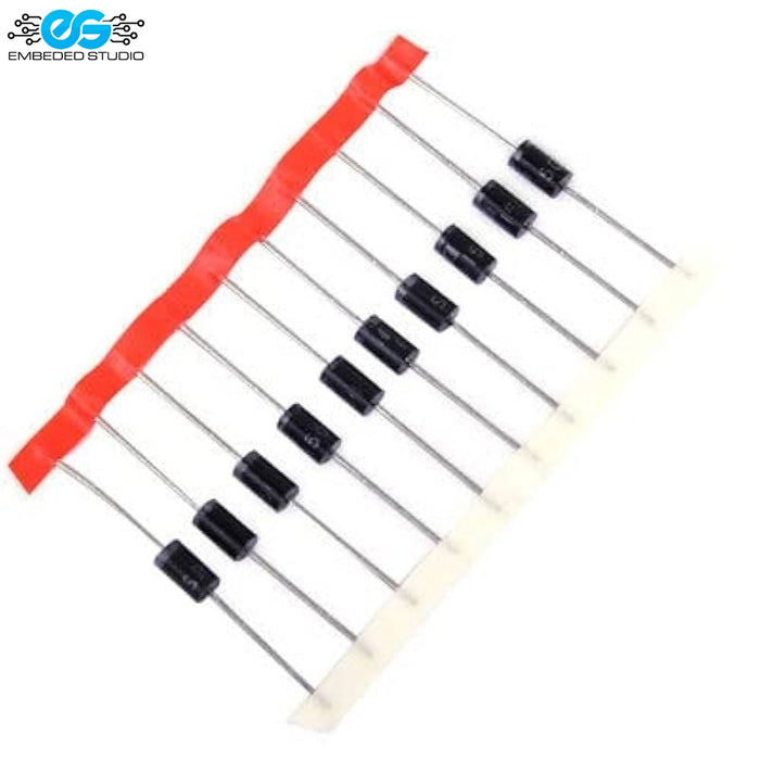 Set of HER208 through-hole fast recovery rectifier diodes for electronic circuits