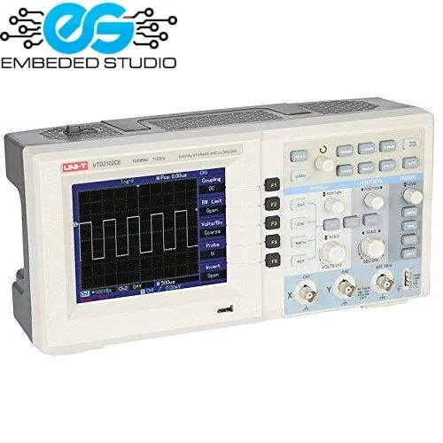 UTD2102CE dual-channel digital storage oscilloscope — 100MHz, 1GSa/s, 7" TFT, USB OTG