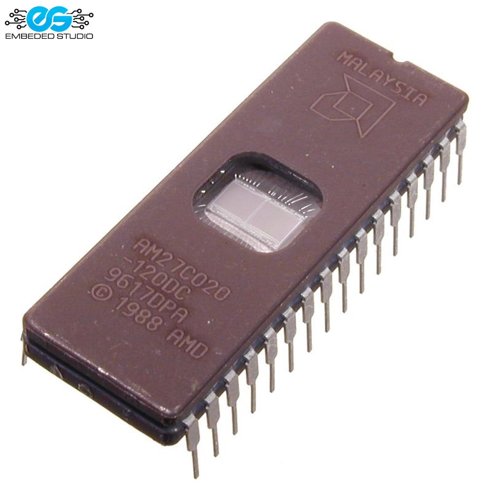 AMD AM27C020-120DC 2 Megabit (256K x 8) UV Erasable EPROM IC Memory Chip (DIP-32)