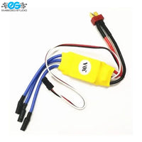 30A Brushless DC Electronic Speed Controller (ESC) with T-plug, bullet connectors, and signal wire