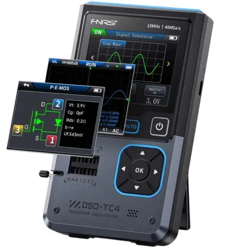 FNIRSI DSO-TC4 3-in-1 digital oscilloscope, signal generator and transistor tester