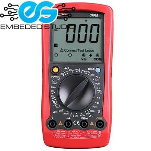 UNI-T UT58B digital multimeter — 2000-count, 20A AC/DC, capacitance, temperature