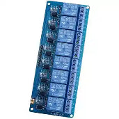 Electronic circuit board with components on a white background