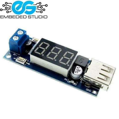 DC 4.5-40V To 5V 2A USB Charger DC-DC Step-down Buck Converter Voltmeter Module