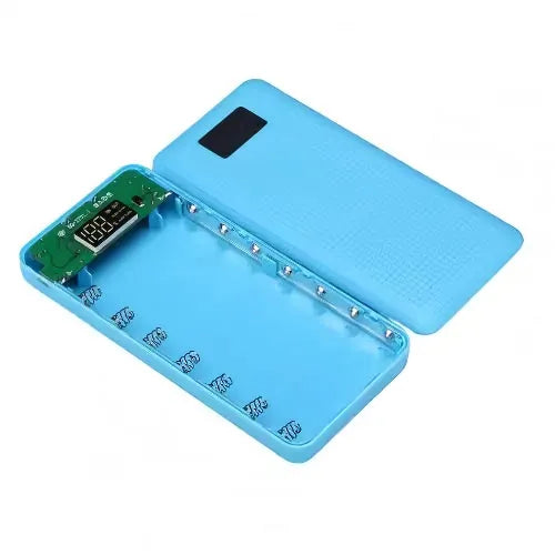 DIY power bank module solderless — 1–5x 18650 cells, LCD indicator, USB output, LED flashlight