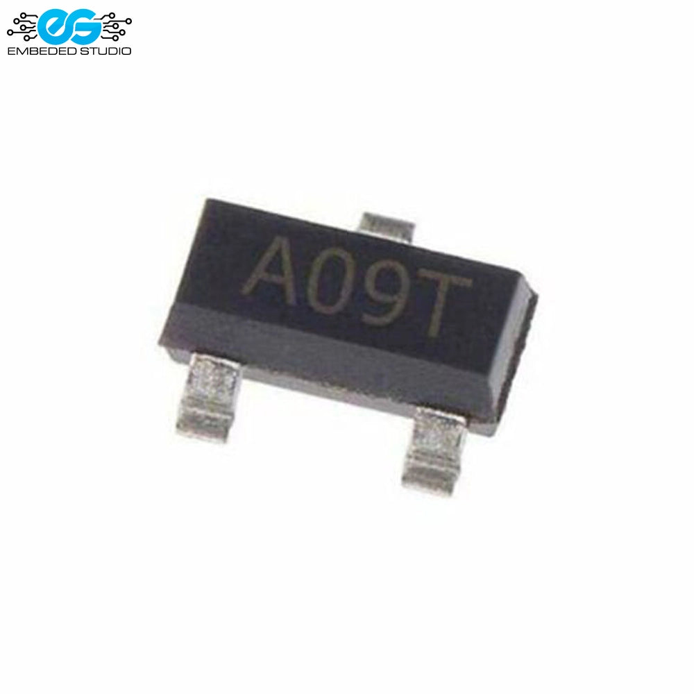AO3400 A09T N-channel SOT-23 surface-mount MOSFET transistor for PWM switching and PCB repair.