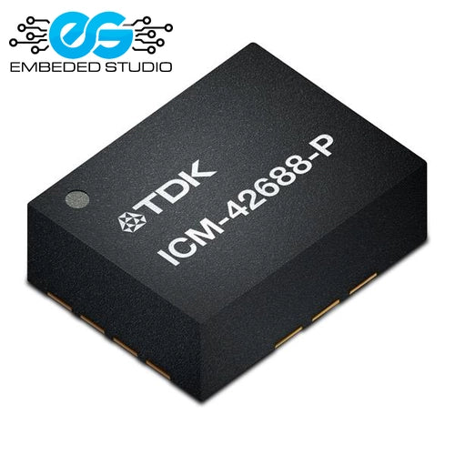 TDK ICM-42688-P electronic component with Embedded Studio logo.