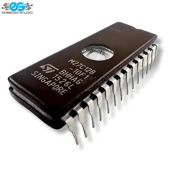 STMicroelectronics M27C128A 128K UV Erasable EPROM IC Memory Chip (DIP-28)