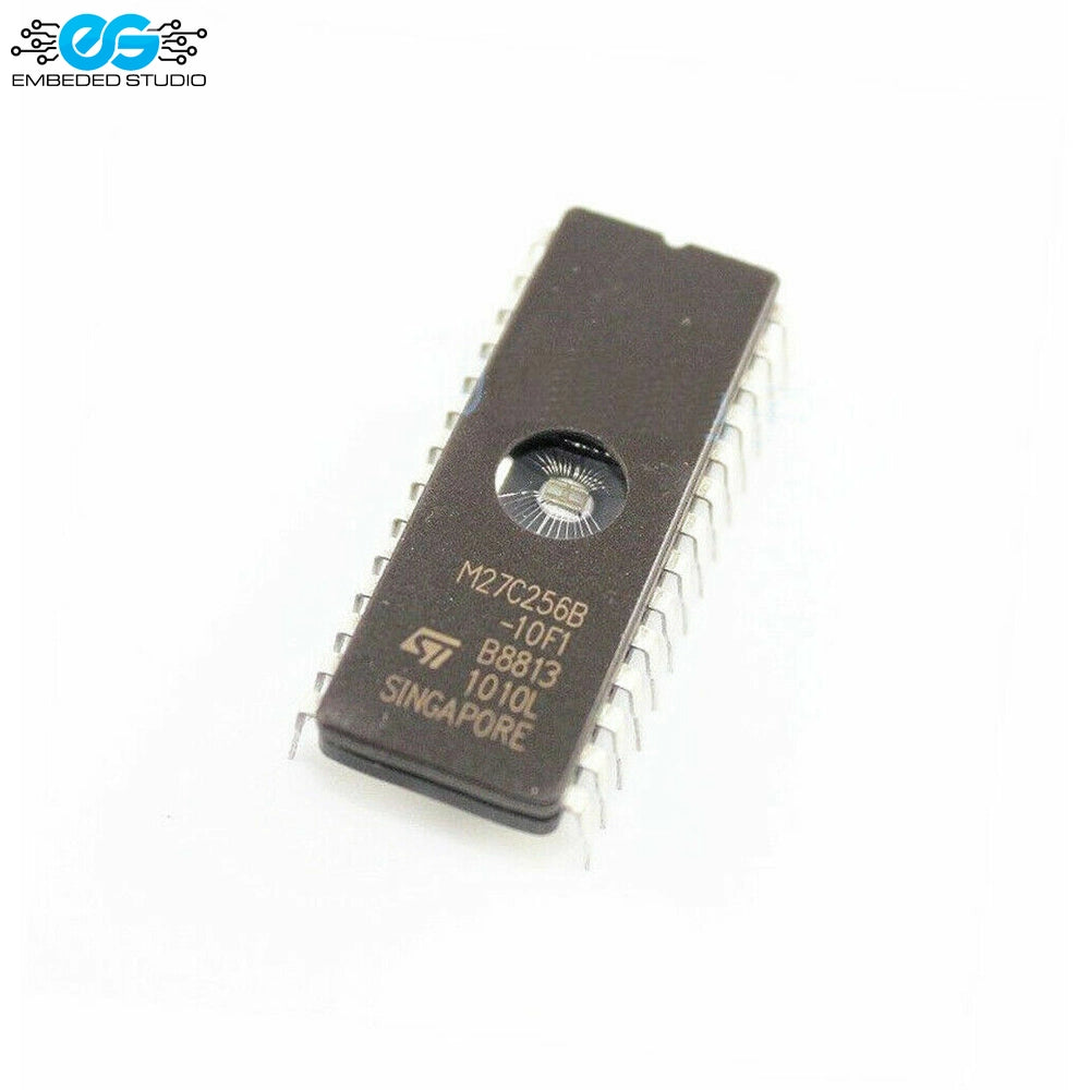 STMicroelectronics M27C256B-10F1 256K UV Erasable EPROM IC Memory Chip (DIP-28)