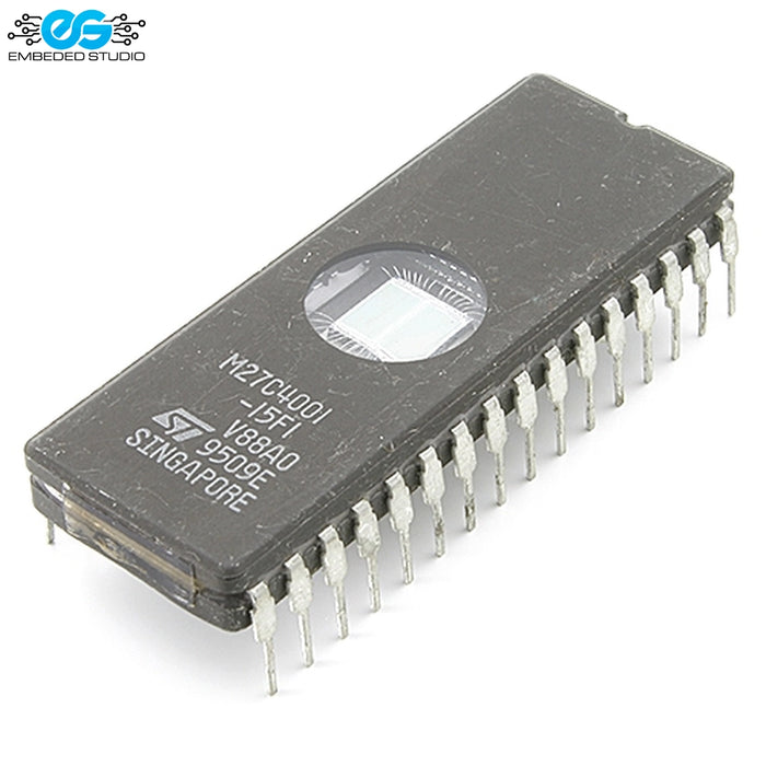 STMicroelectronics M27C4001-15F1 4 Megabit (512K x 8) UV Erasable EPROM IC Memory Chip (DIP-32)