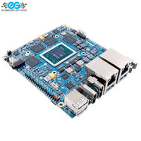 Orange Pi 6 Plus 16GB single-board computer showing full circuit board layout, ports, and heat-spreader chip setup.