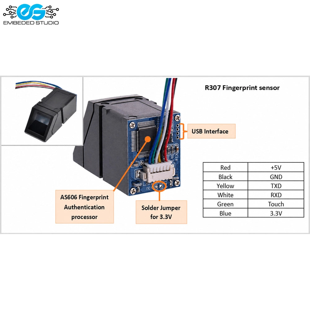 R307 Optical Fingerprint Sensor Module – UART Reader
