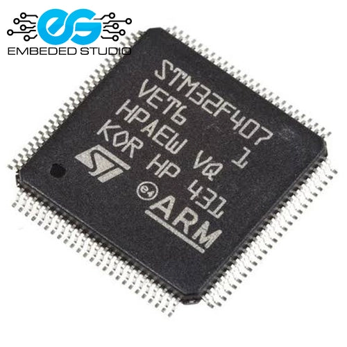 STMicroelectronics STM32F407VET6 ARM Cortex-M4 microcontroller IC in LQFP100 package