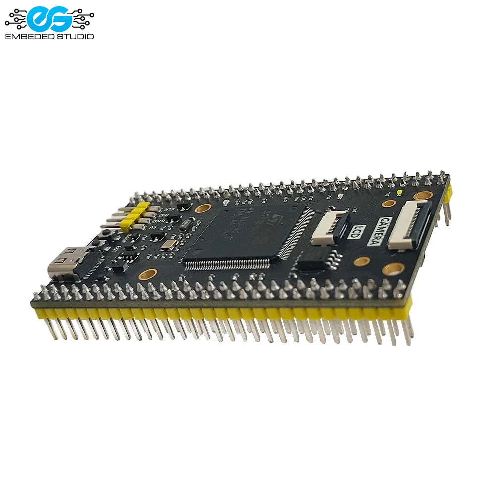STM32H723VGT6 ARM Cortex-M7 development board with camera and LCD interfaces by Embedded Studio.