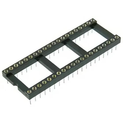 40-pin round hole IC DIP socket — 2.54mm pitch, machined contacts, through-hole