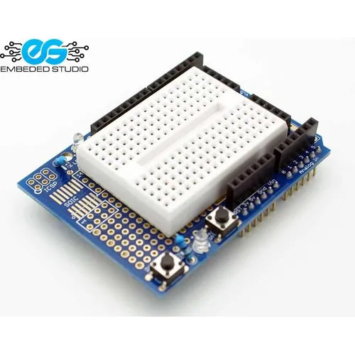 Arduino prototype shield with 170-point mini breadboard — Uno compatible