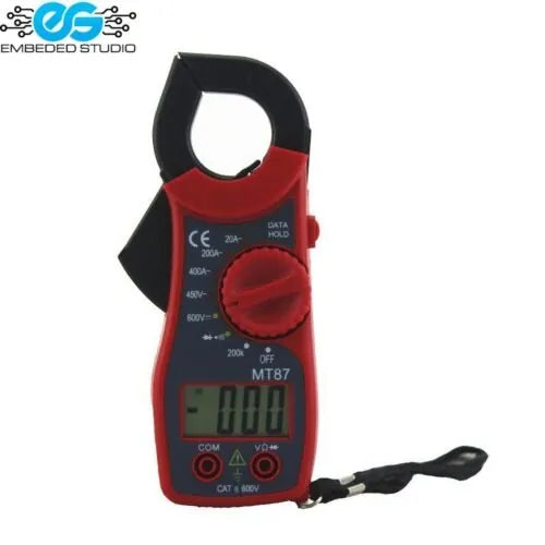 MT87 digital AC clamp meter — 400A AC current, 600V AC/DC, resistance, diode, continuity